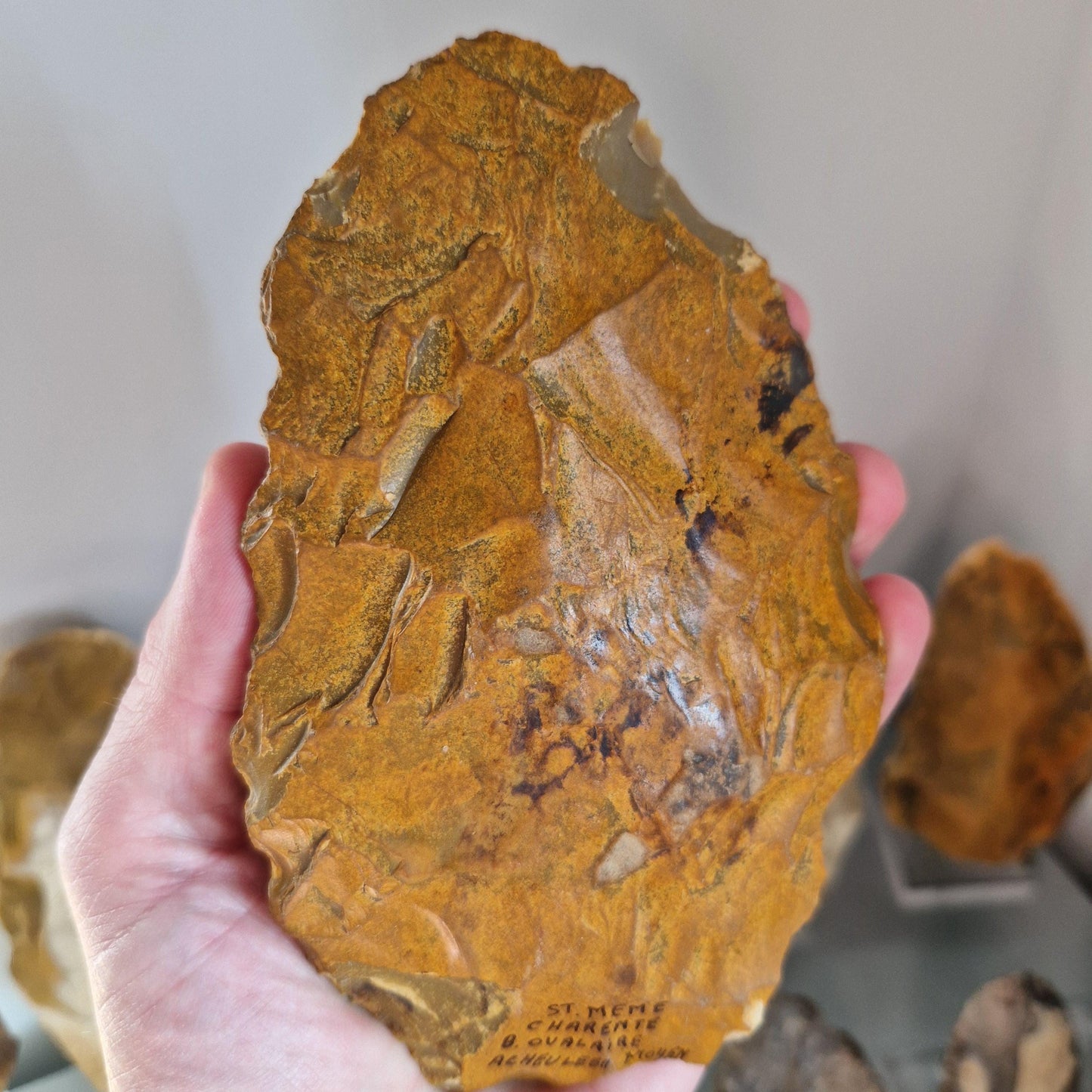 Large Lower Palaeolithic Acheulean Flint Handaxe / Biface. From Saint-Même-les-Carrières, Charente- France. Stoneage