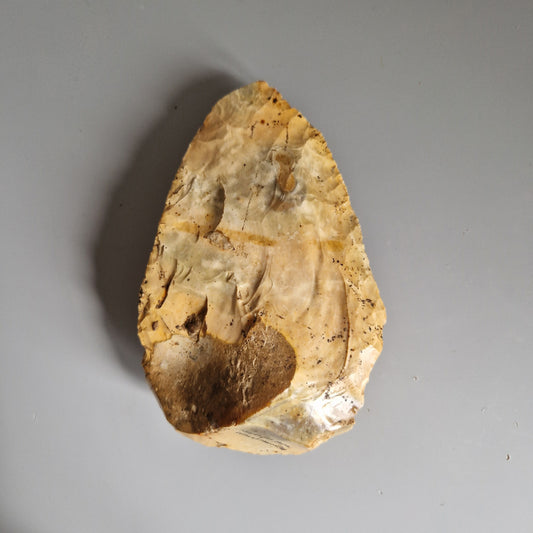Neanderthal Made Middle Palaeolithic Handaxe / Biface. Beautiful Patina. From Seine et Marne, France. Stoneage