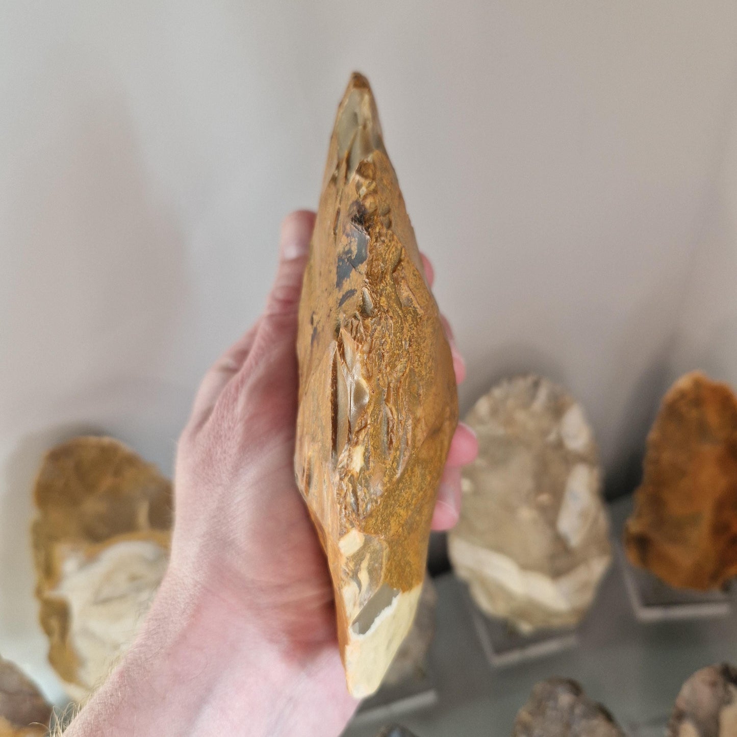 Large Lower Palaeolithic Acheulean Flint Handaxe / Biface. From Saint-Même-les-Carrières, Charente- France. Stoneage