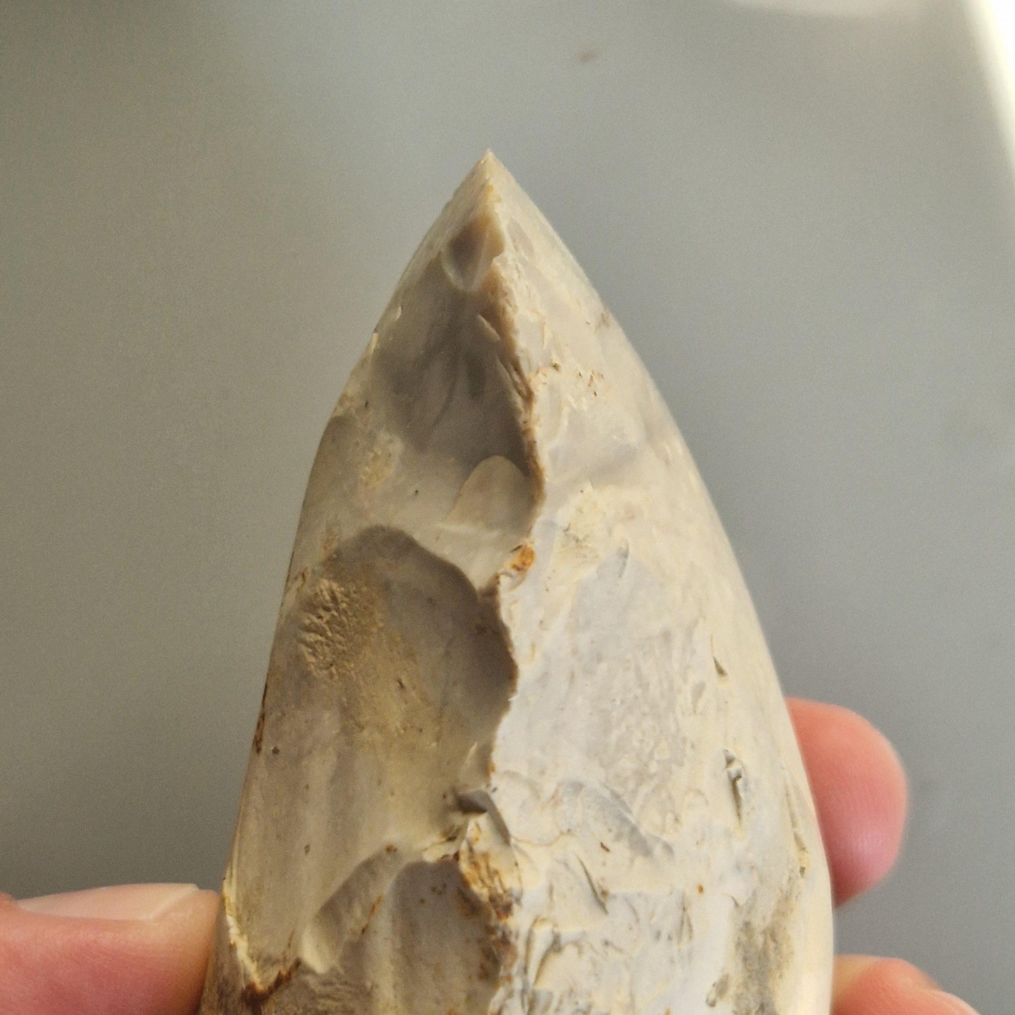 Polished Neolithic Flint Axe Head from Norfolk in the UK.  Celt