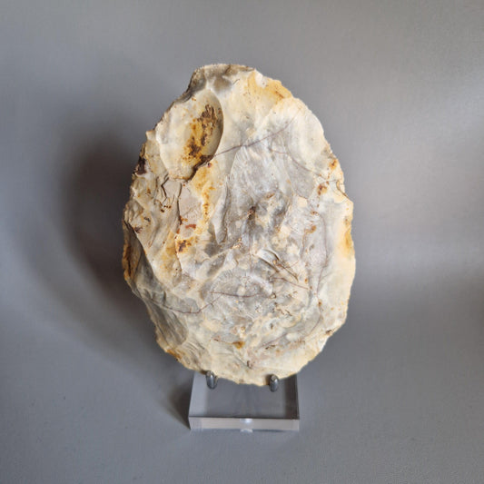 Large Ovate Palaeolithic Handaxe / Biface. Made by Neanderthal, from the Yonne area of France