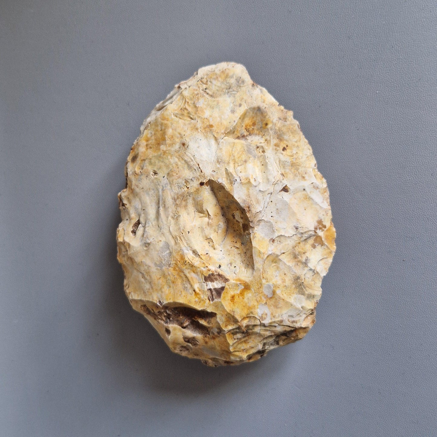 Large Ovate Palaeolithic Handaxe / Biface. Made by Neanderthal, from the Yonne area of France