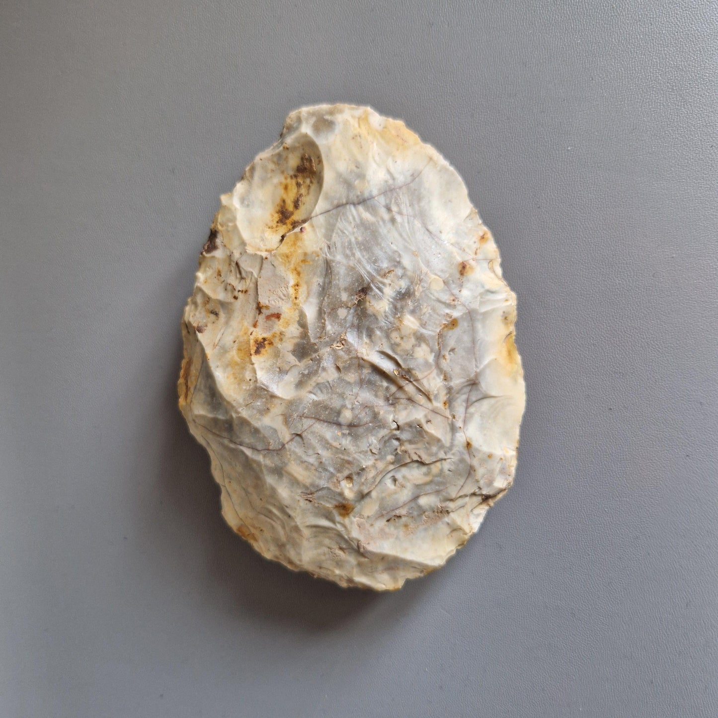 Large Ovate Palaeolithic Handaxe / Biface. Made by Neanderthal, from the Yonne area of France