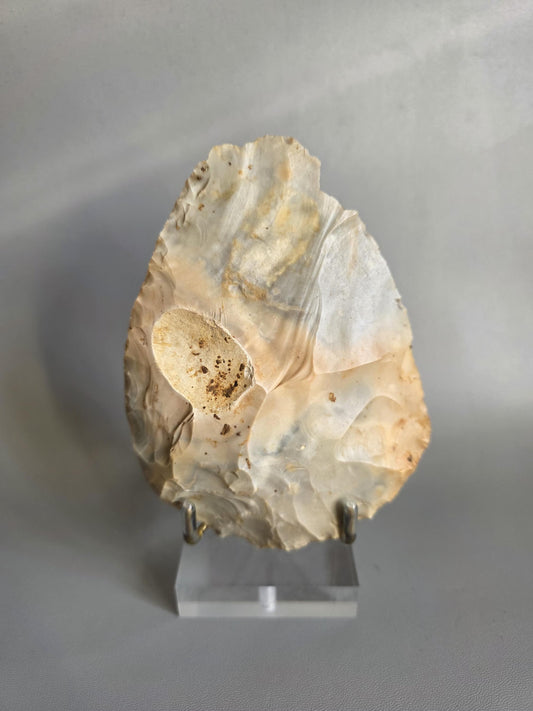 Large and Most Beautiful Mousterian Handaxe, Made by Neanderthal. From Yonne, Bourgogne Franche, Compte Region of France. Biface