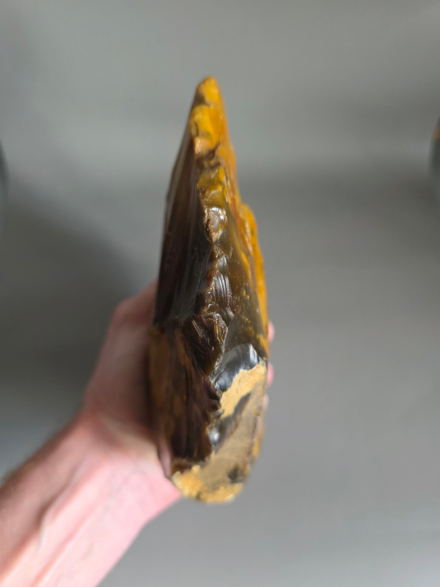 Huge Museum Standard British Lower Palaeolithic Flint Handaxe. Found 1901 in Farnham, Surrey. Ex Captain Streatfield Collection