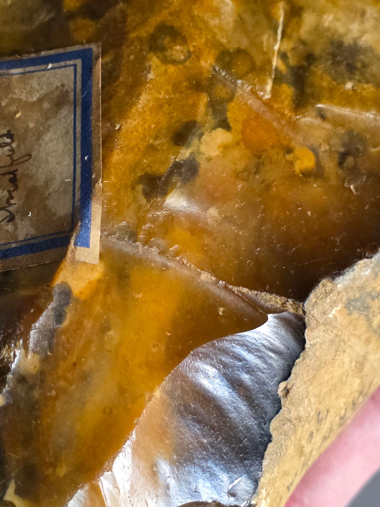 Huge Museum Standard British Lower Palaeolithic Flint Handaxe. Found 1901 in Farnham, Surrey. Ex Captain Streatfield Collection